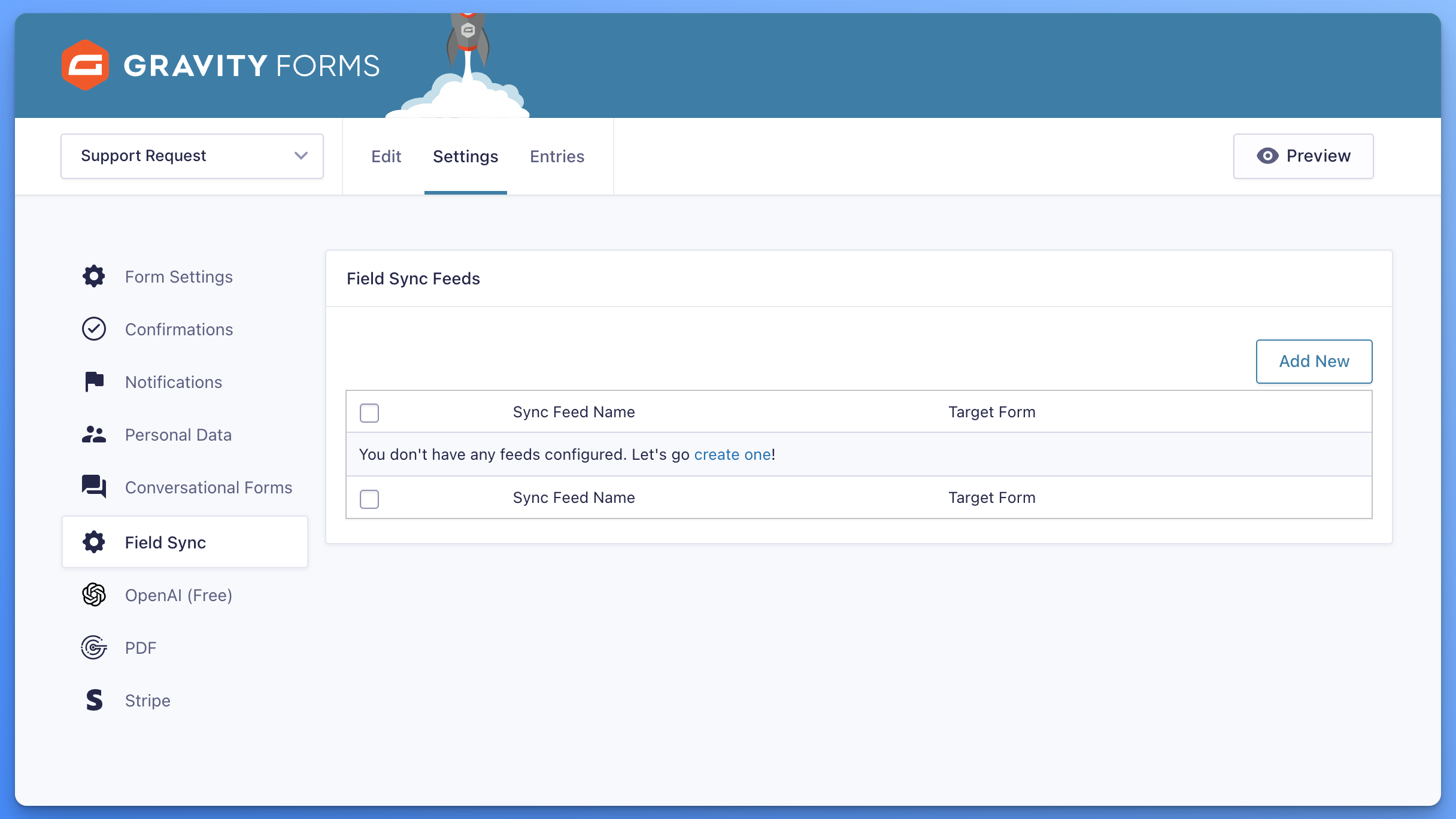Field sync screen — Field Sync for Gravity Forms screenshot