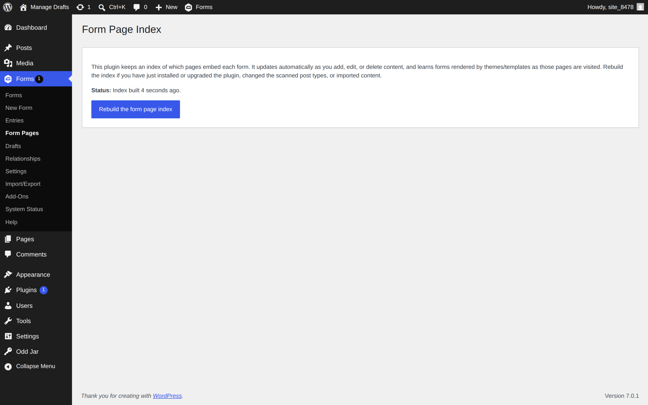 Form page index scaled — List Form Pages for Gravity Forms screenshot